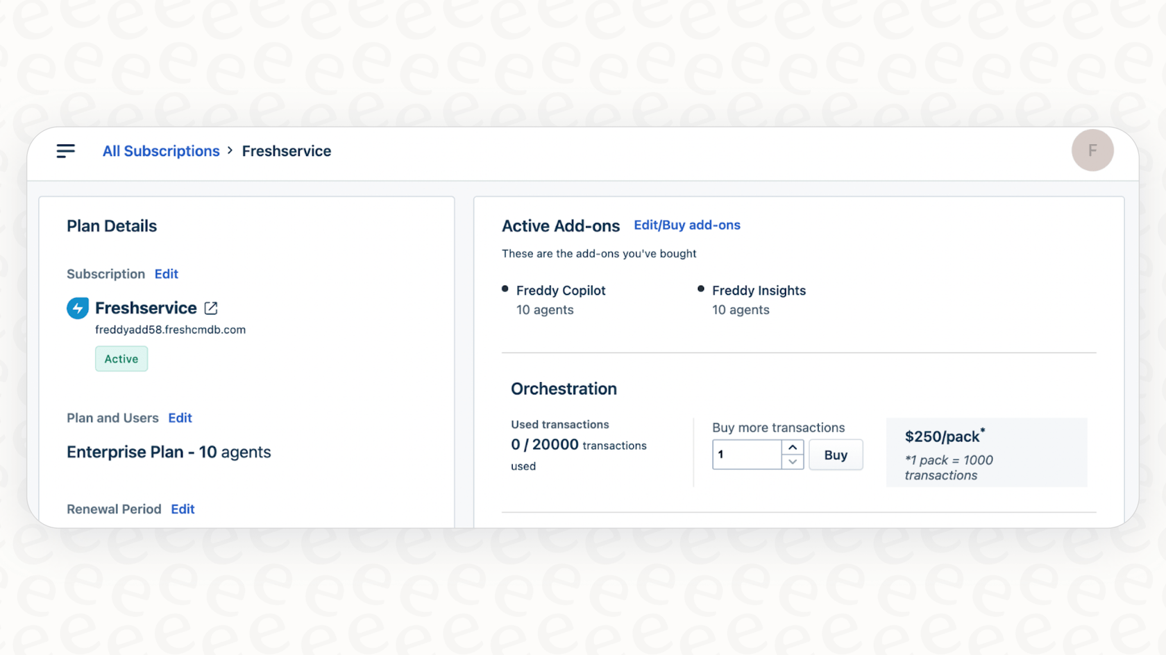 Managing bills for Freddy AI