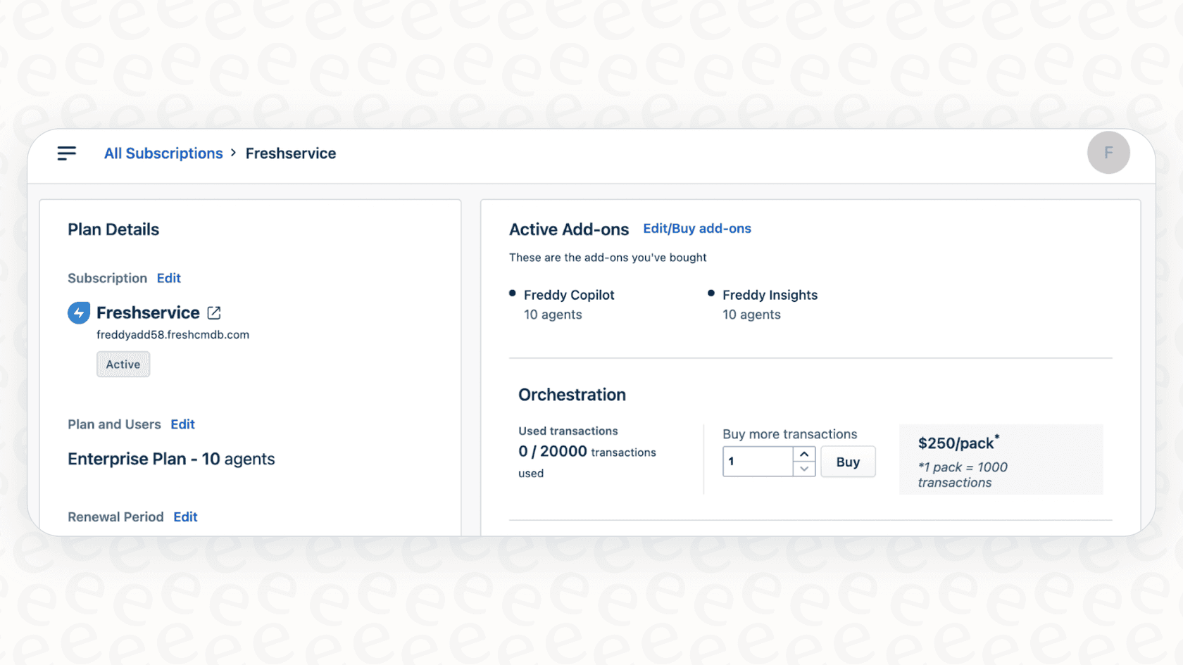 Managing bills for Freddy AI