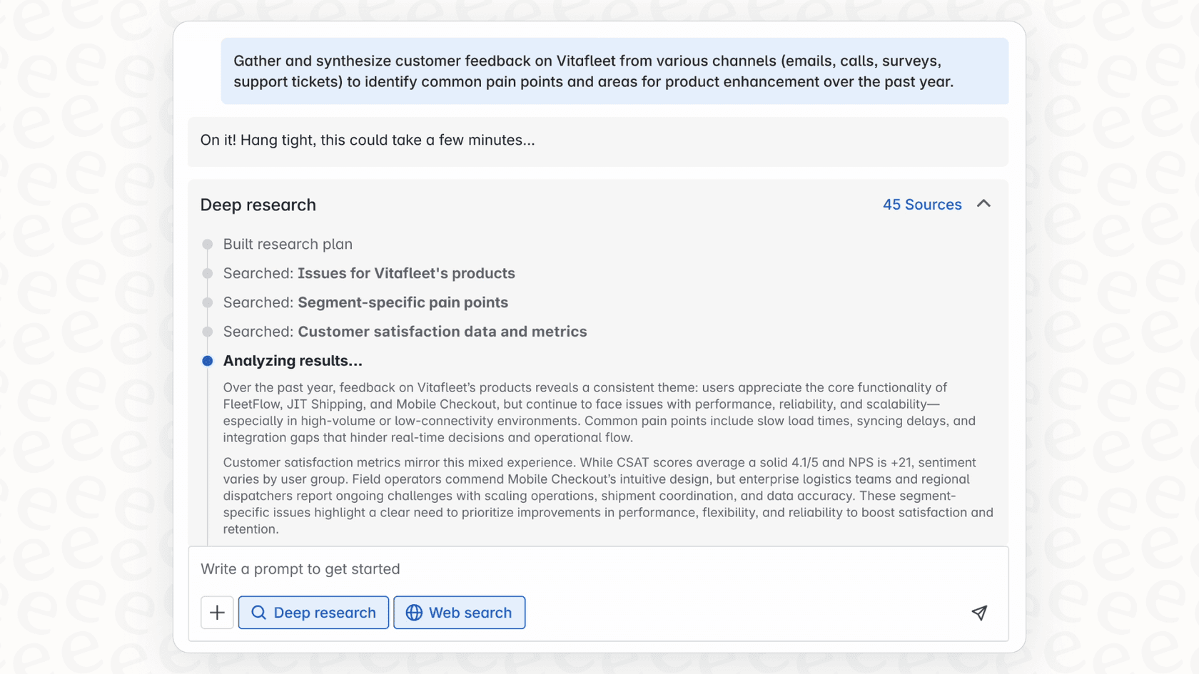 Wie Rovo Deep Research eine Anfrage aufschlüsselt, in Runden recherchiert, seine Suche verfeinert und einen Abschlussbericht erstellt.