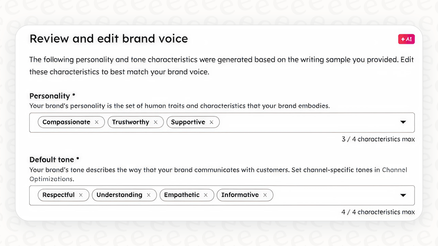 Setting up brand voice in HubSpot.