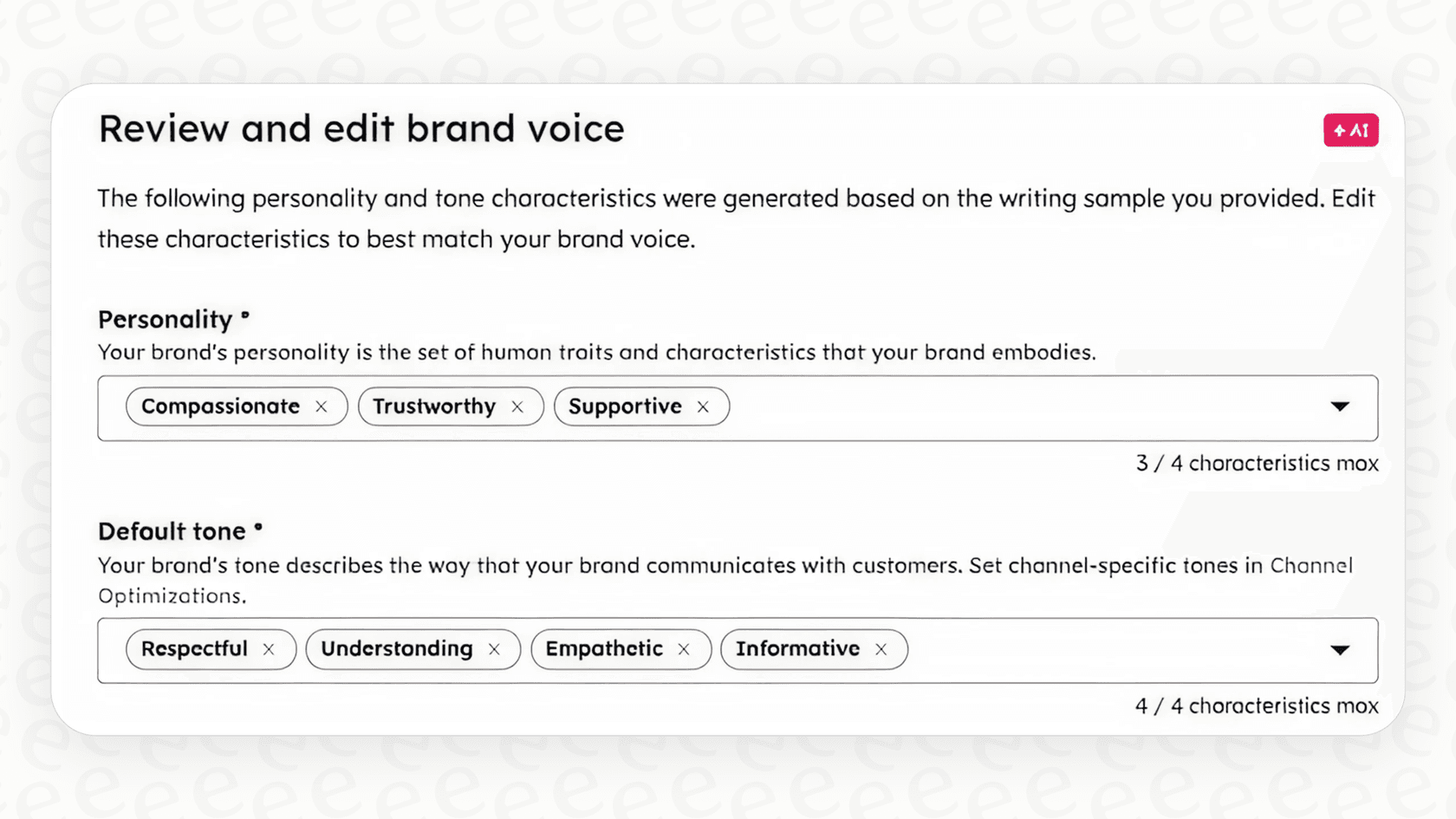 Setting up brand voice in HubSpot.