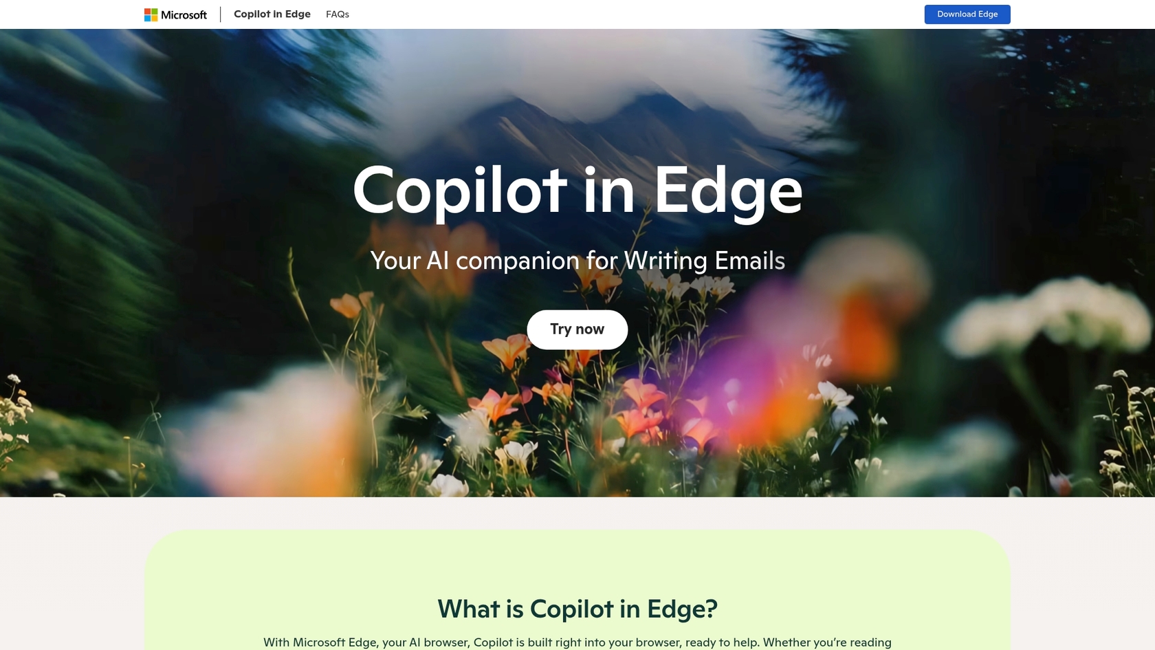Ein Screenshot der Microsoft Copilot-Landingpage, eine wichtige Alternative zu Google Gemini 3 für Microsoft 365-Nutzer.