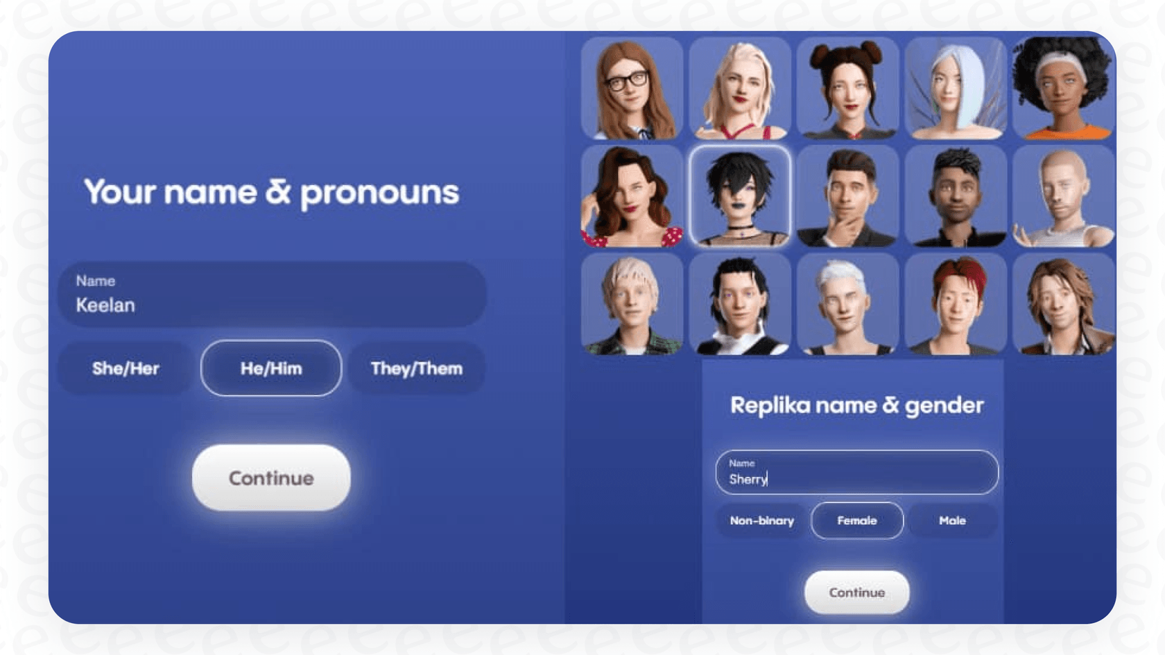 A user customizes their Replika AI companion