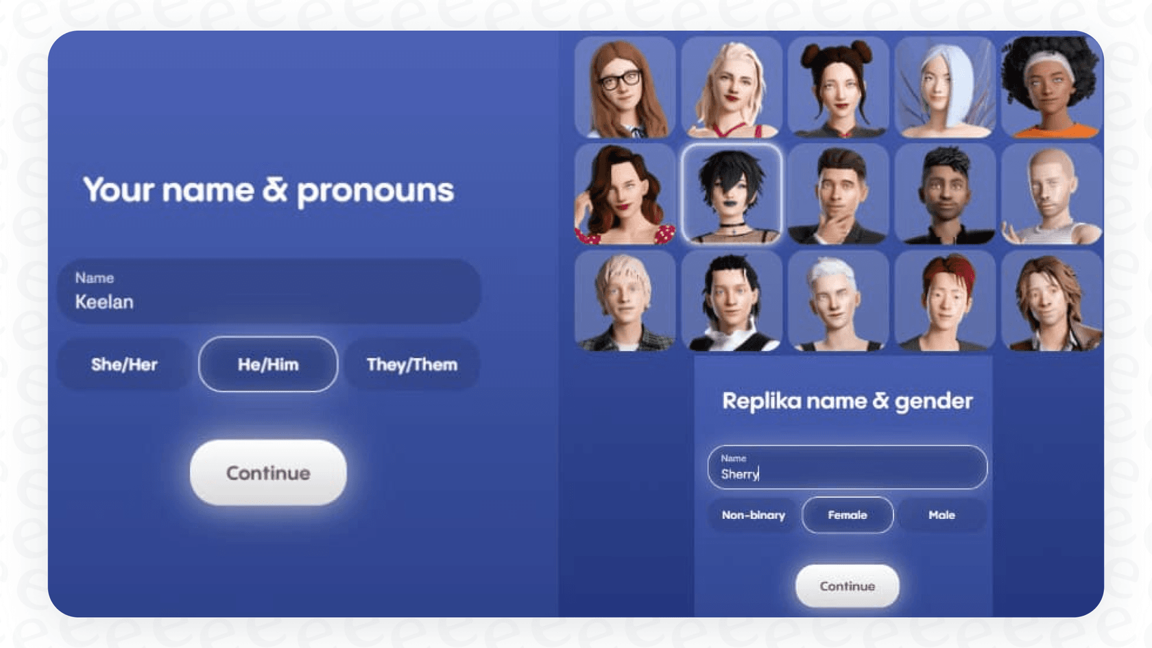 A user customizes their Replika AI companion