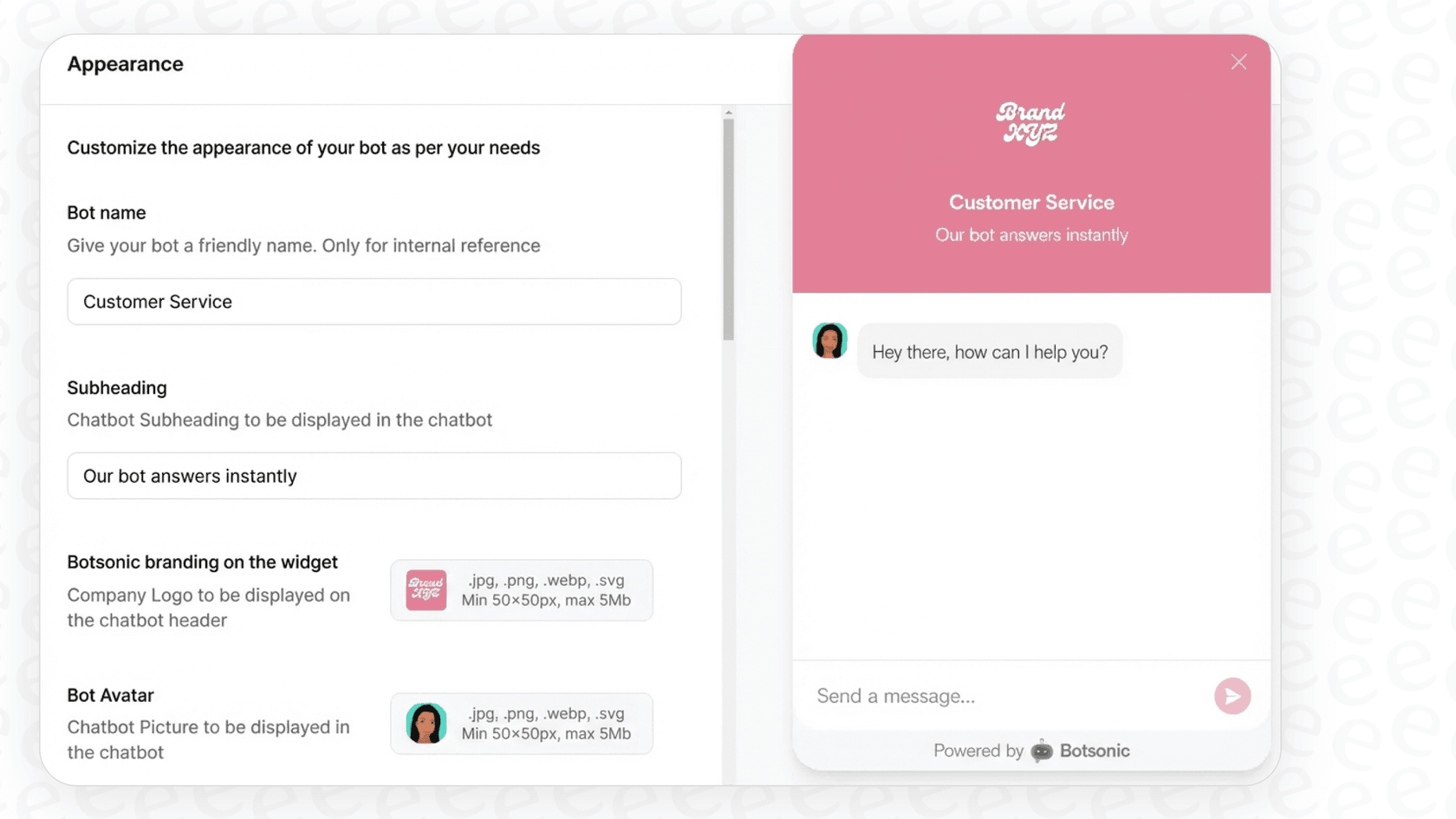 Customizing Botsonic