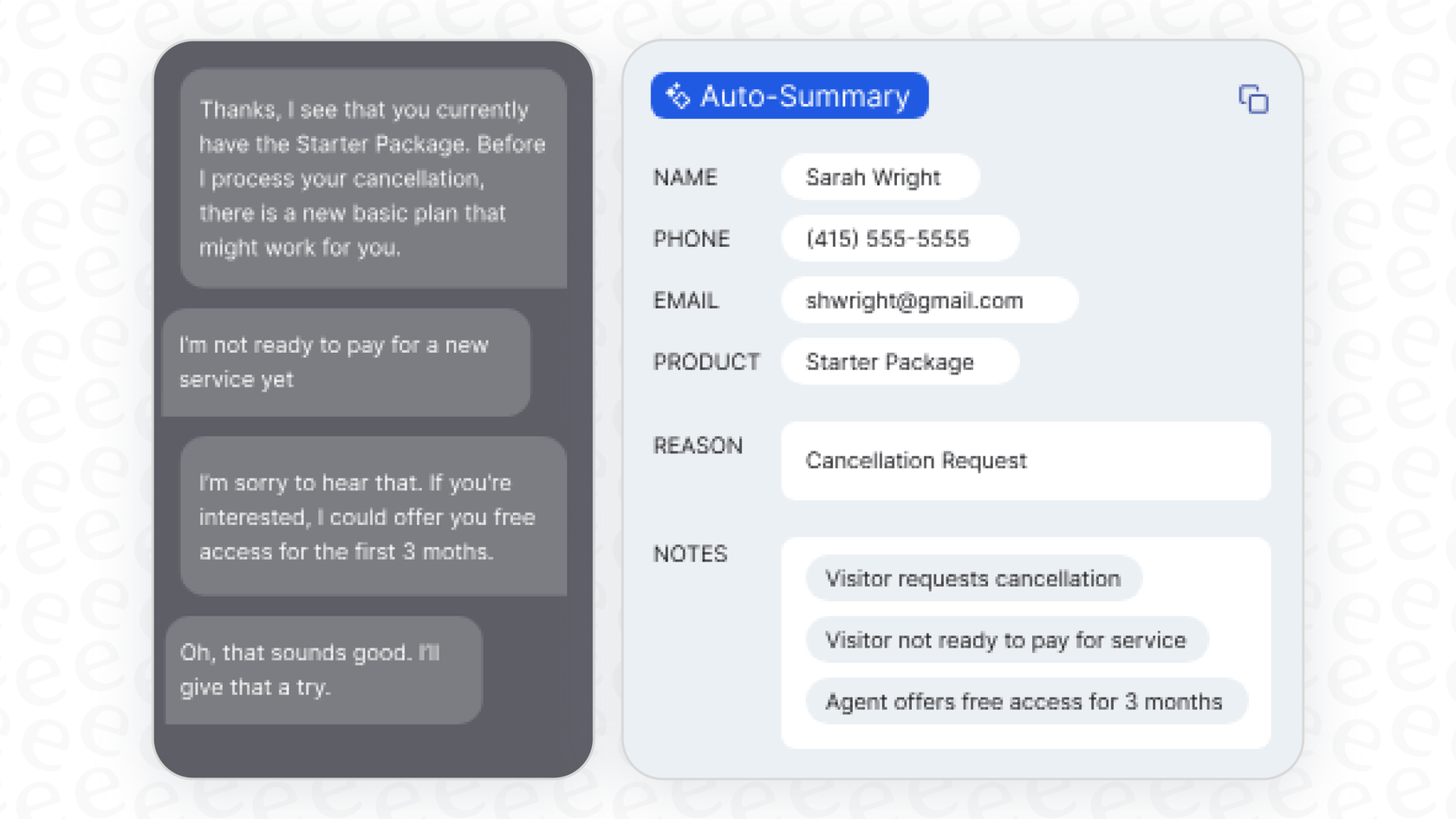 An example of Cresta Agent Assist showing on-screen suggestions and guidance to a human agent during a customer call.