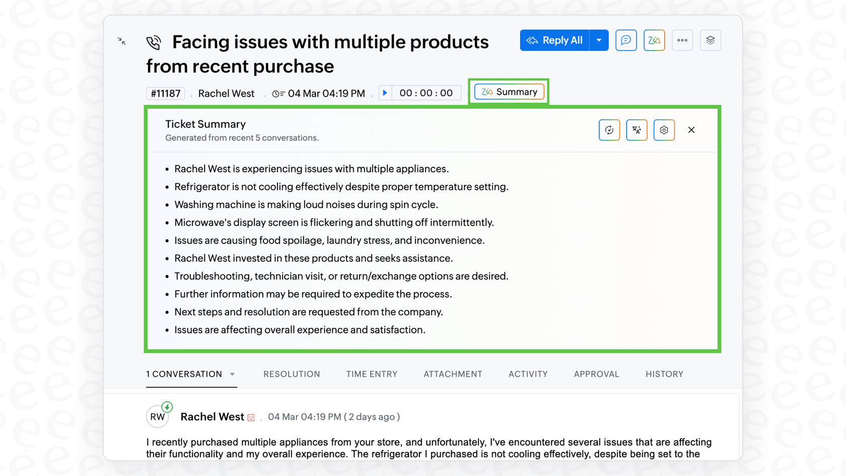 A screenshot showing Zia