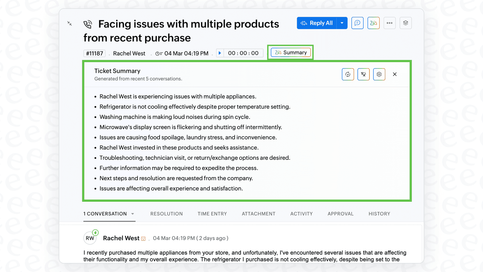 A screenshot showing Zia