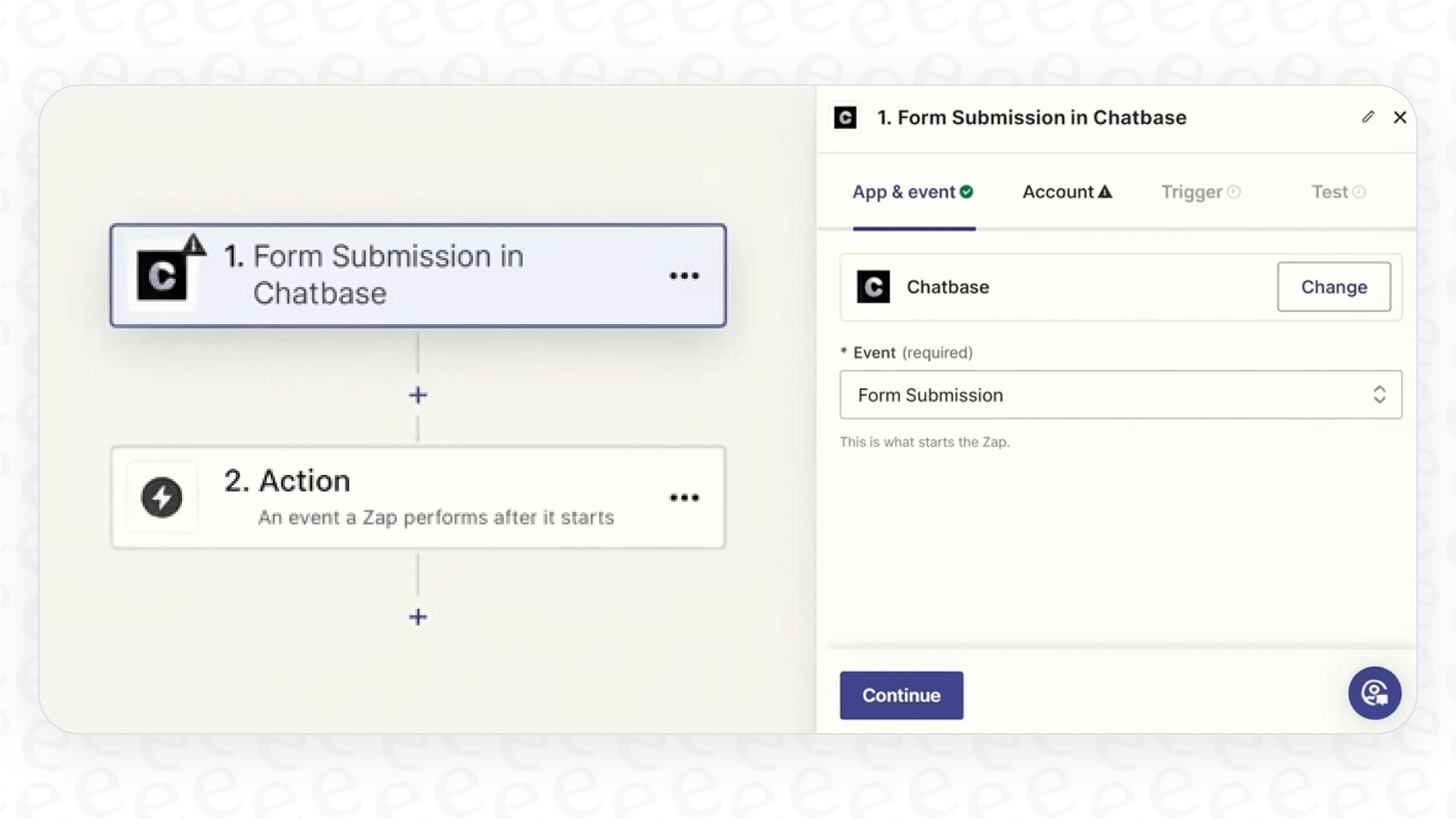 Extending Chatbase integrations with Zapier, a third-party app.