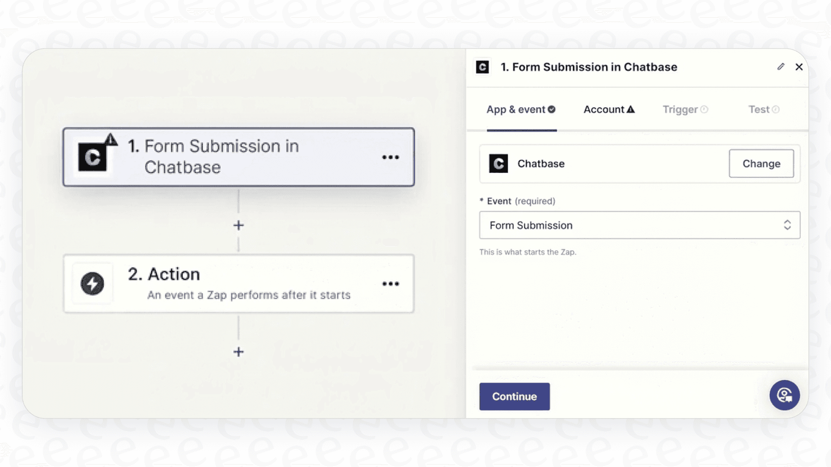 Extending Chatbase integrations with Zapier, a third-party app.