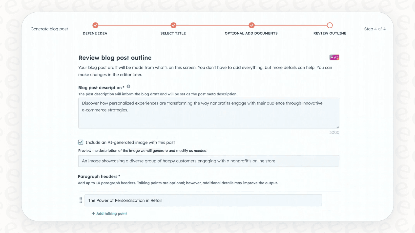 A user interacting with the Breeze Content Agent to create an SEO-friendly blog post.