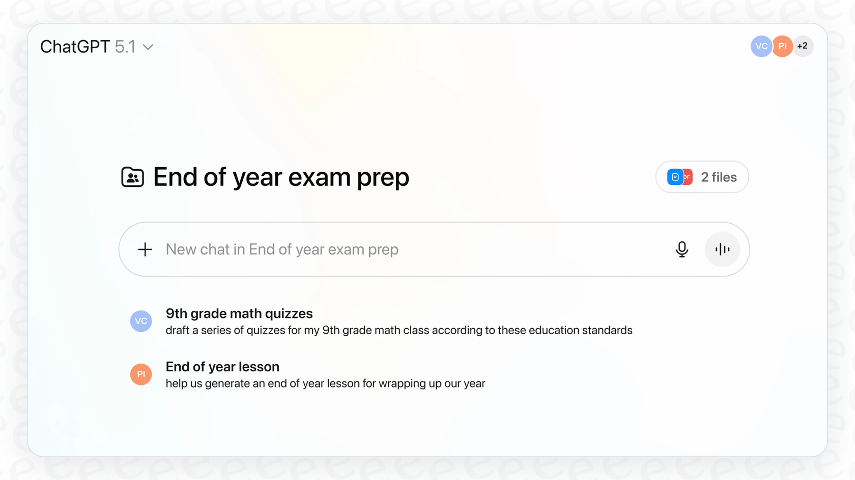 The ChatGPT for teachers interface.