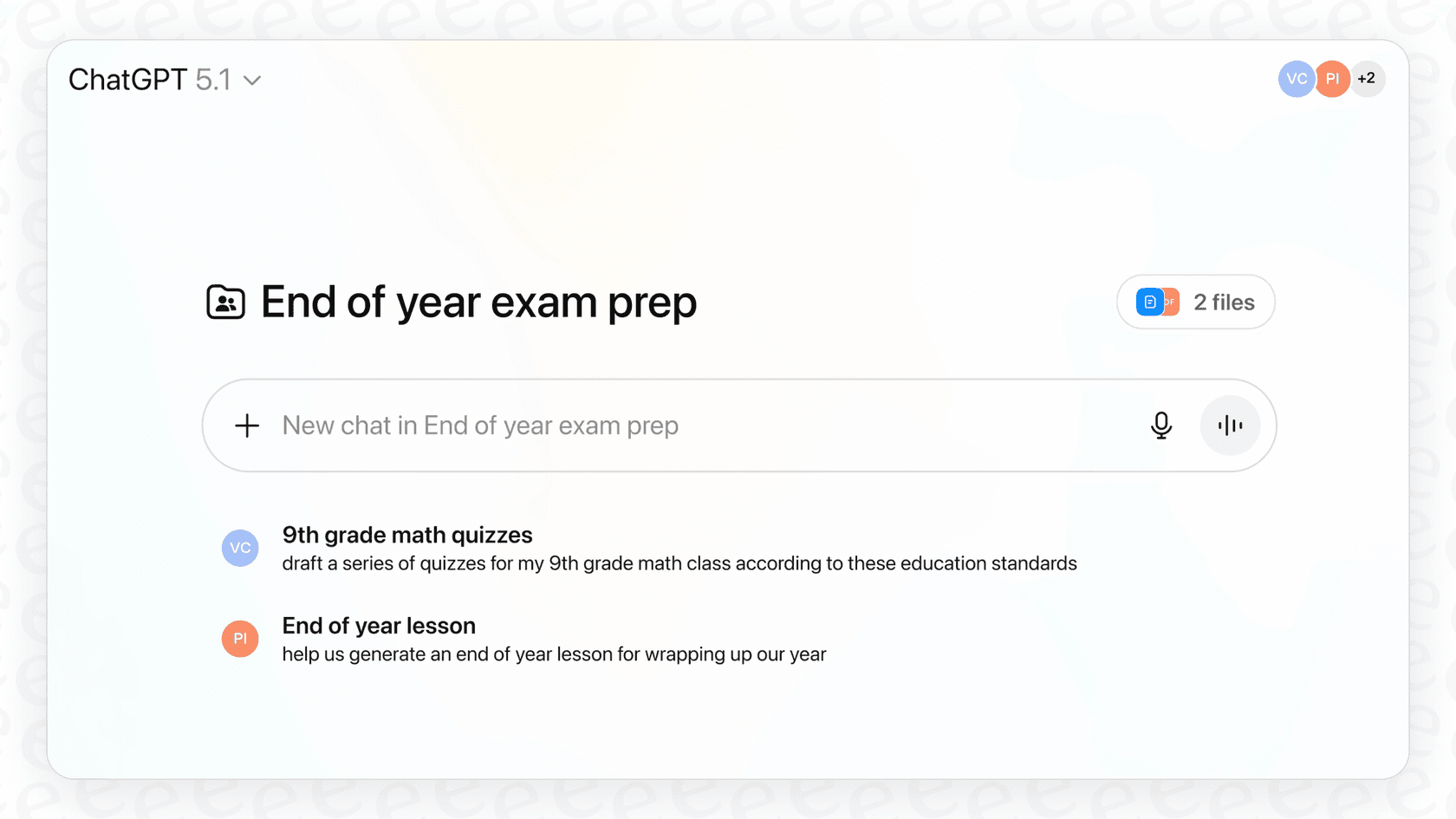 The ChatGPT for teachers interface.