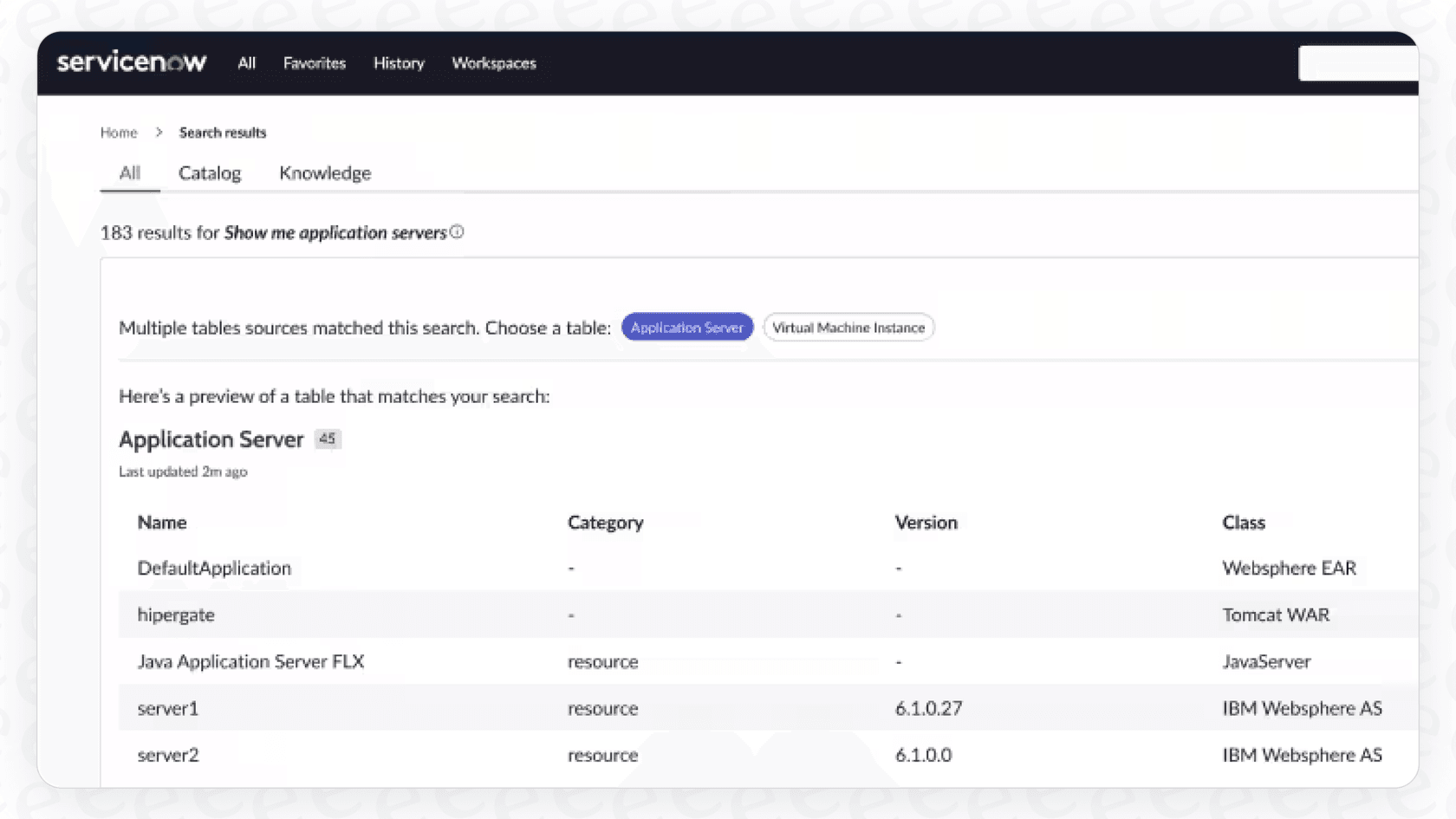A view illustrating ServiceNow AI Search Intent Understanding with Natural Language Processing