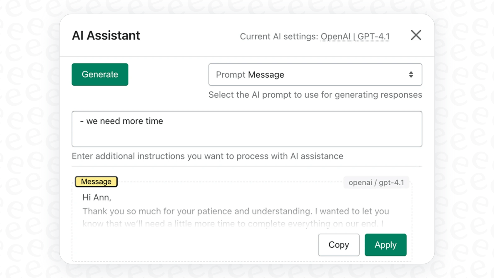 An example of Email Content Generation in Magento with Mirasvit AI Extension