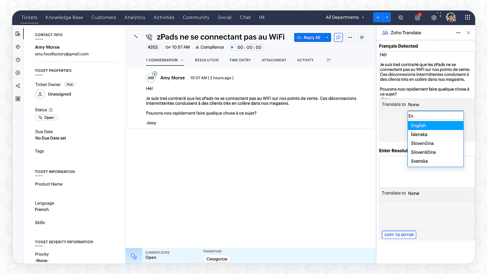 Extended Language Support with Zoho Translate
