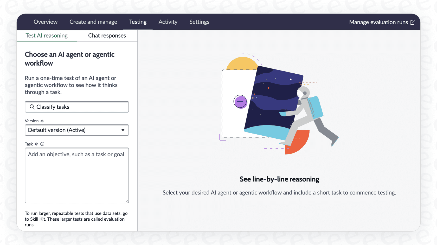 Using the ServiceNow AI Agent Studio Testing to test reasoning