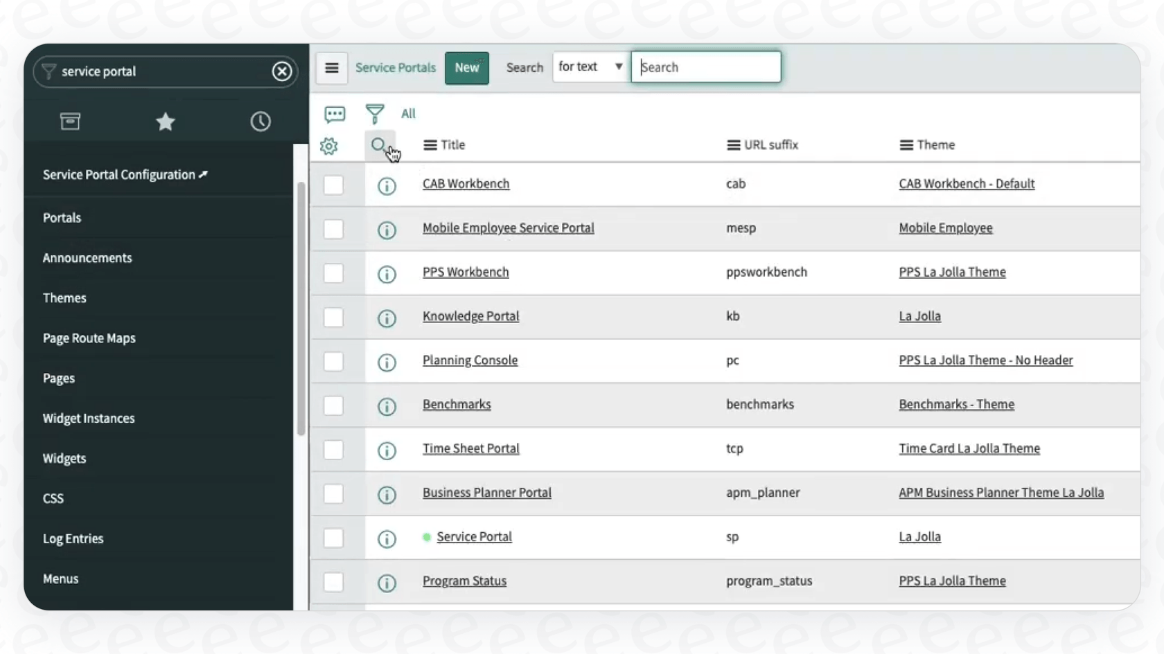A user interacting with the ServiceNow AI Search Service Portal to find information.