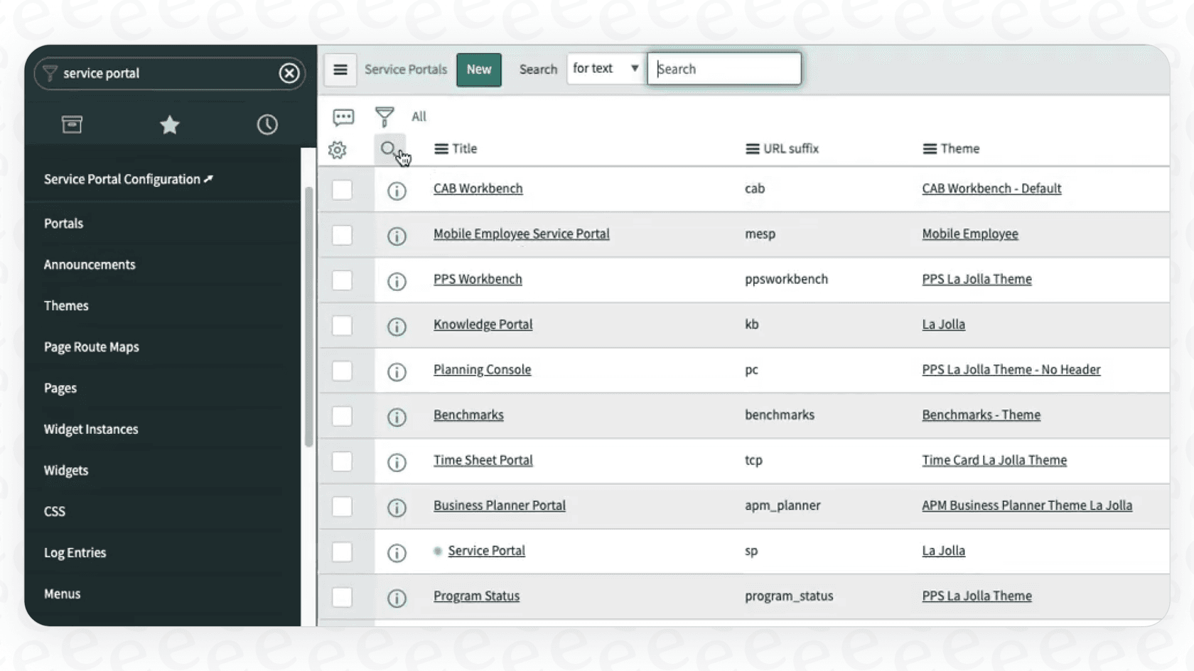 A user interacting with the ServiceNow AI Search Service Portal to find information.