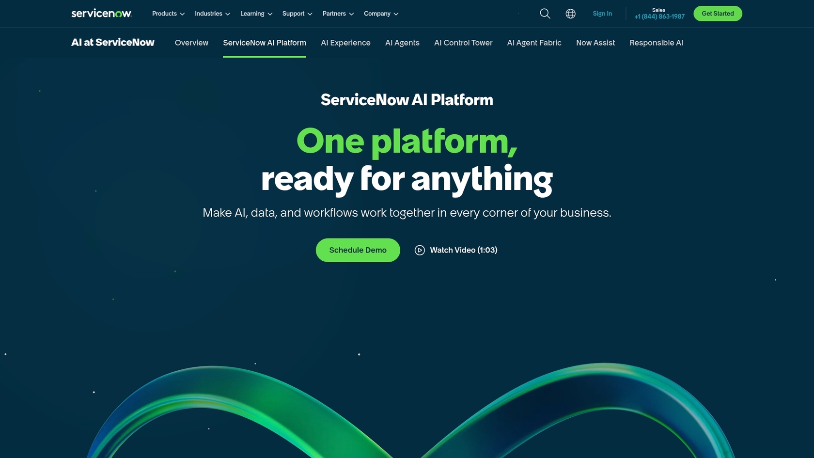 A screenshot of the ServiceNow platform