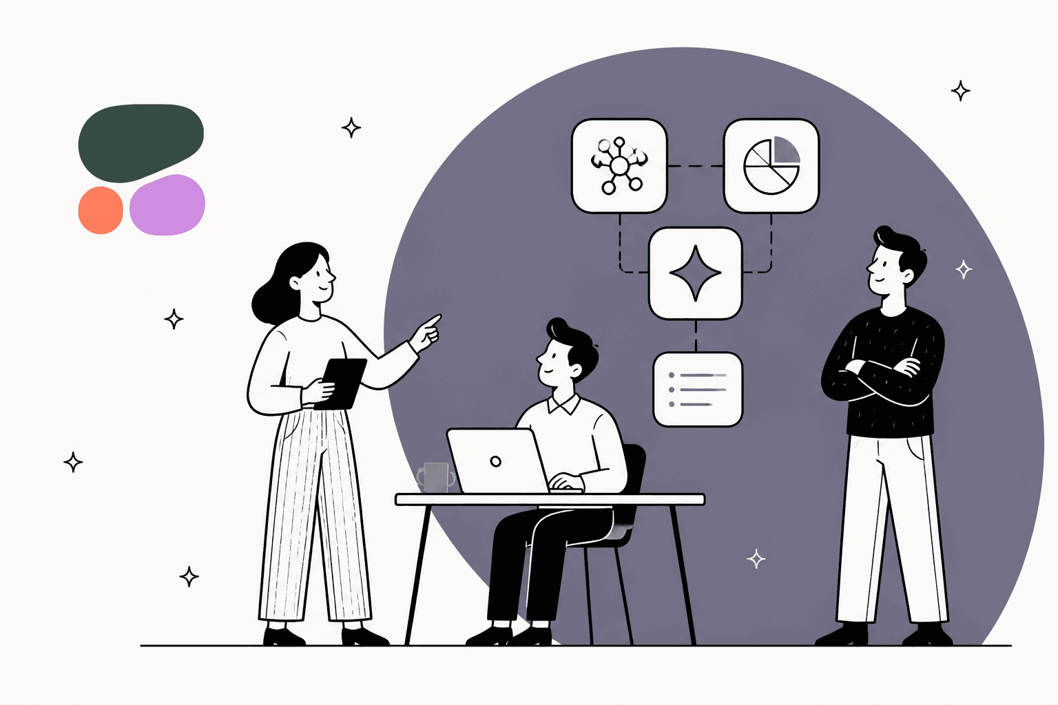 Three people around a laptop comparing Cohere AI alternatives for businesses in 2026