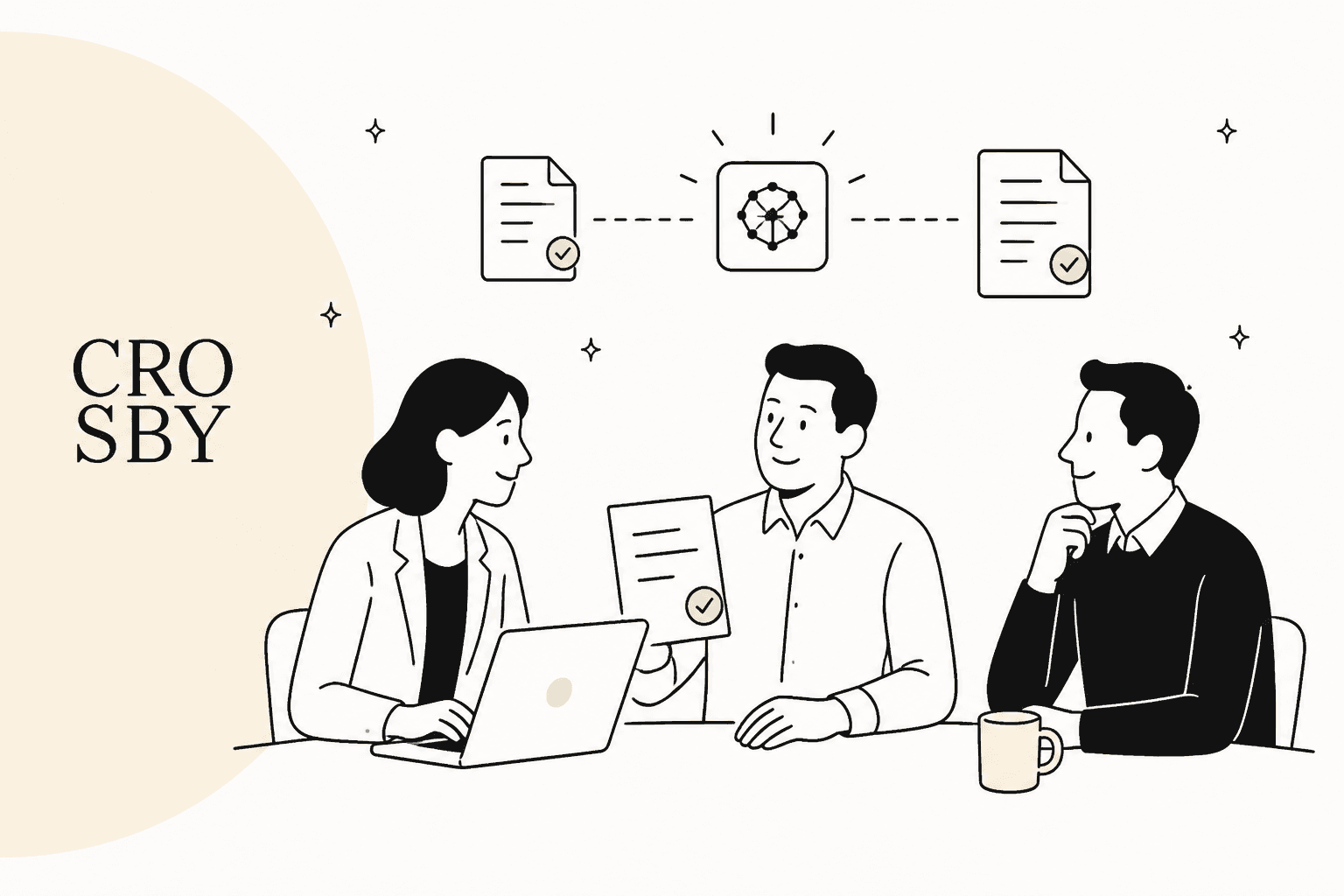 The 5 best Crosby AI alternatives for GTM teams in 2026, with contract documents and a team reviewing them