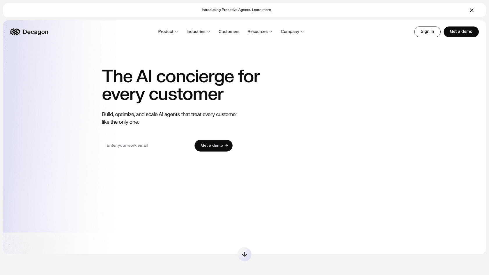 Decagon AI homepage