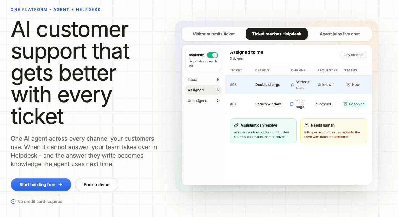 Denser AI landing page