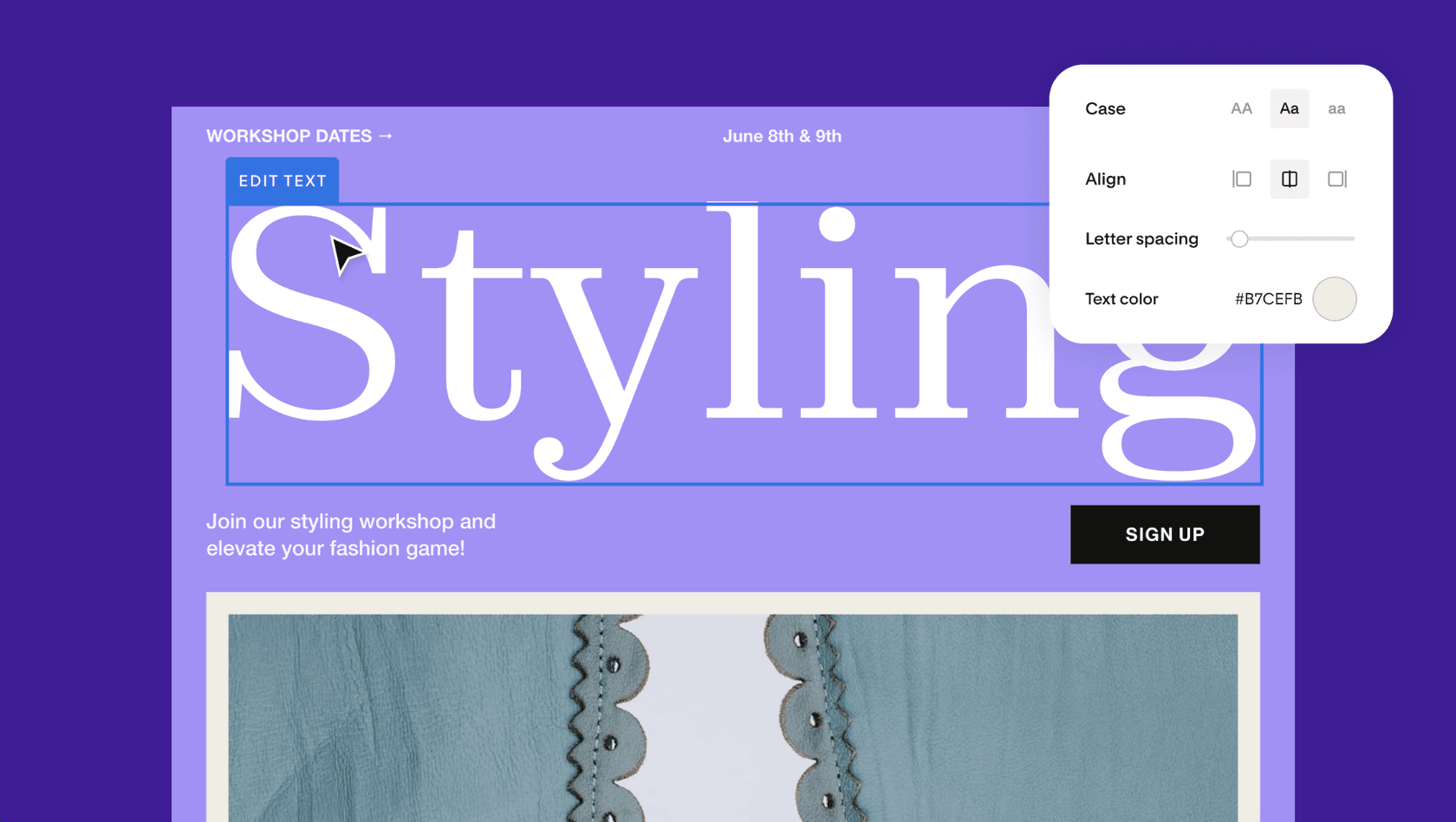 Flodesk Studio generating an on-brand email design, one of the AI marketing tools for small business for email design