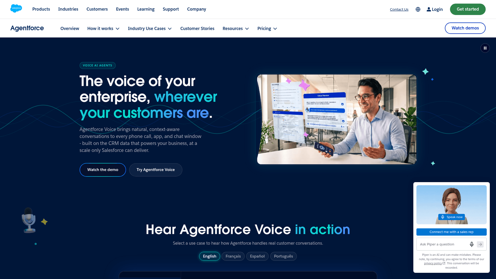The Salesforce Agentforce Voice page, as taken from Salesforce's own Agentforce Voice overview.