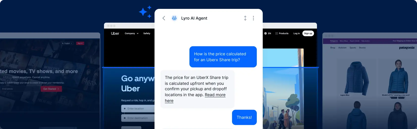 Lyro AI chat interface showing an active resolution in Tidio's chat window