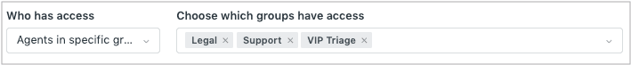 Who has access settings for a view with group selection options, as taken from Zendesk's view creation guide