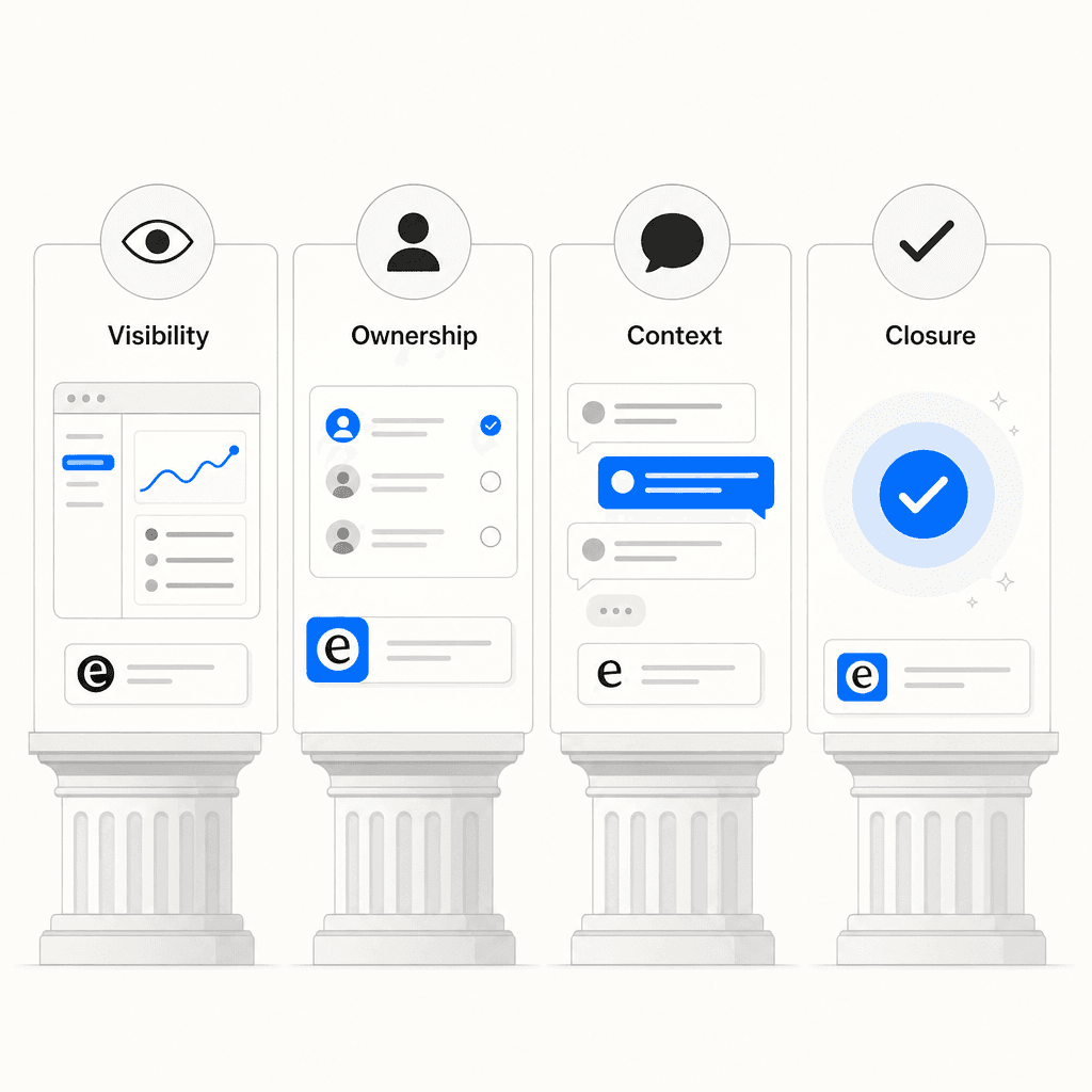 Four pillars of inbox zero: Visibility, Ownership, Context, Closure