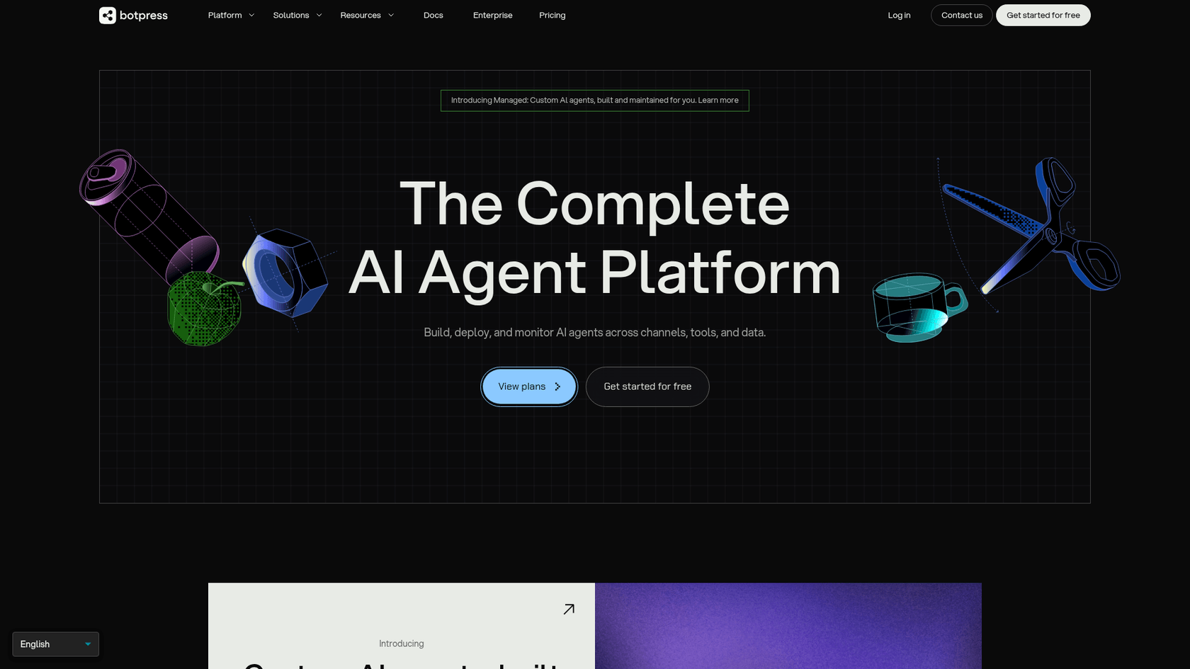 Botpress landing page