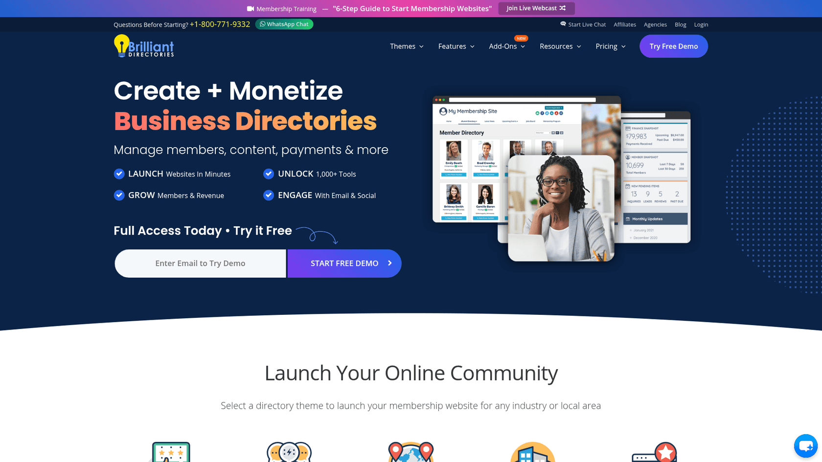A screenshot of the Brilliant Directories website, showing its AI tool for how to create comparison posts with AI.