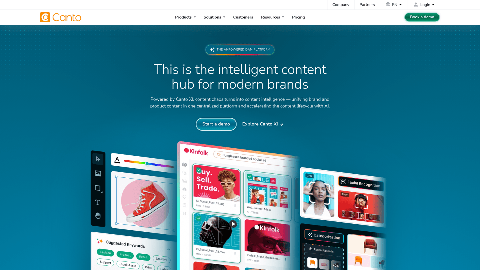 A screenshot of Canto's landing page.