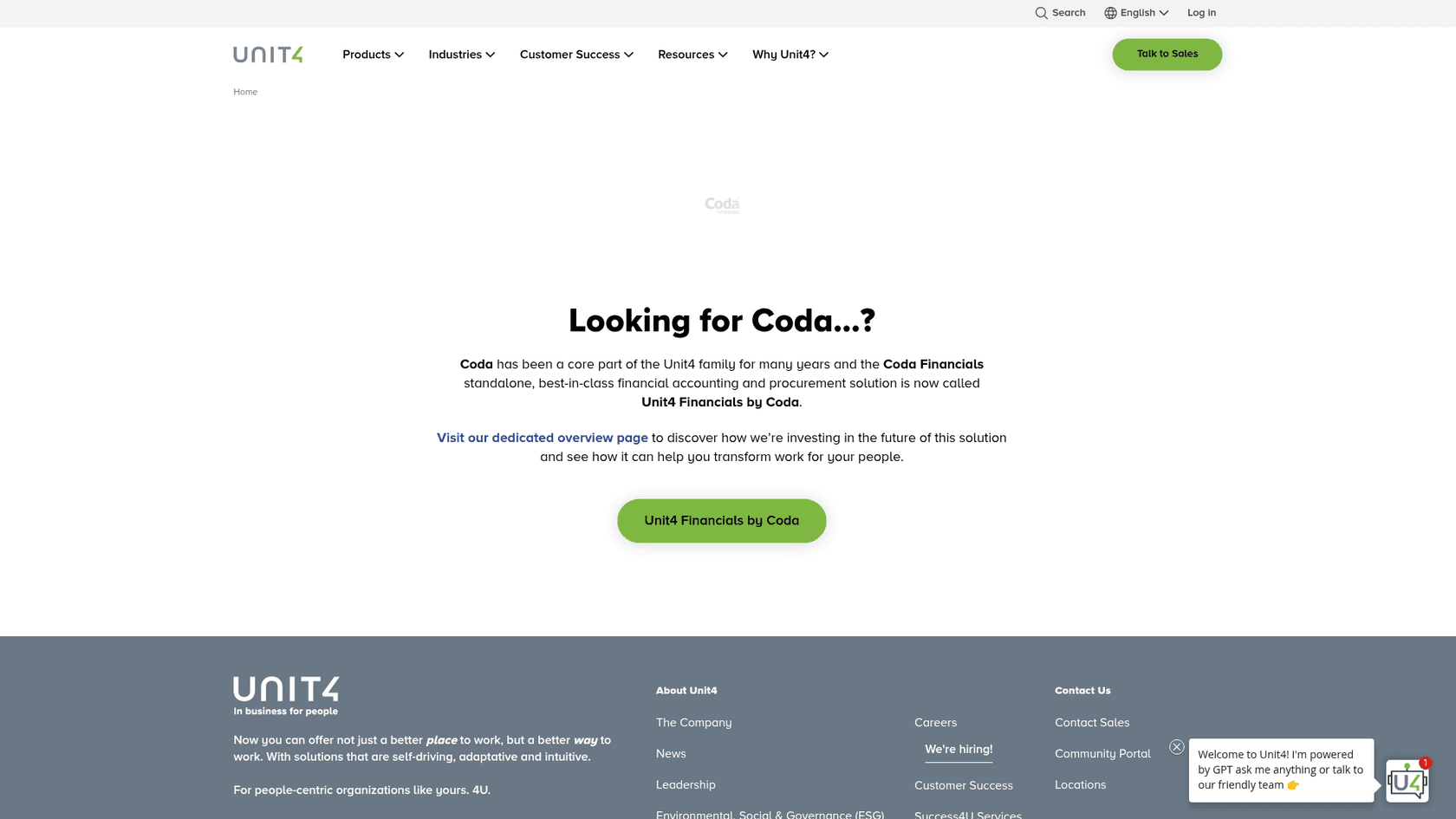 Coda's landing page showing document and workflow platform