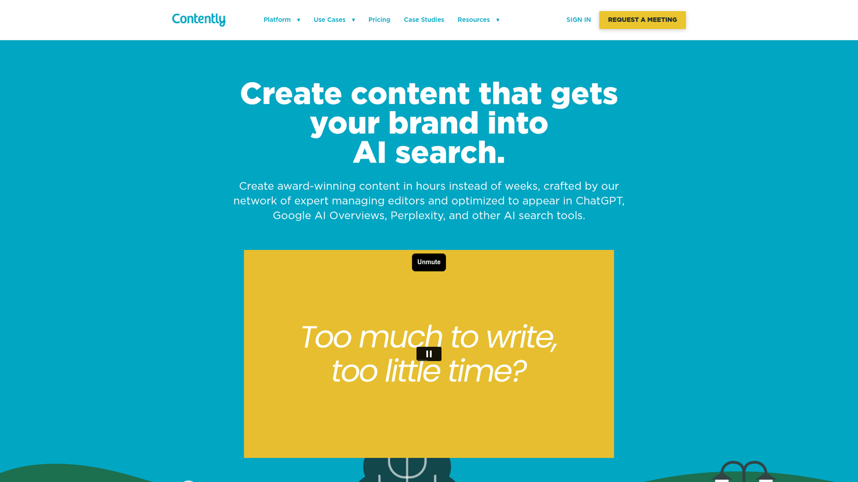 Die Homepage von Contently, eine Plattform, die dabei hilft, Content-Writer zu werden, indem sie kostenloses Portfolio-Hosting anbietet.