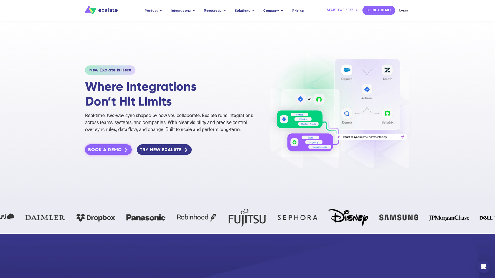 Exalate landing page