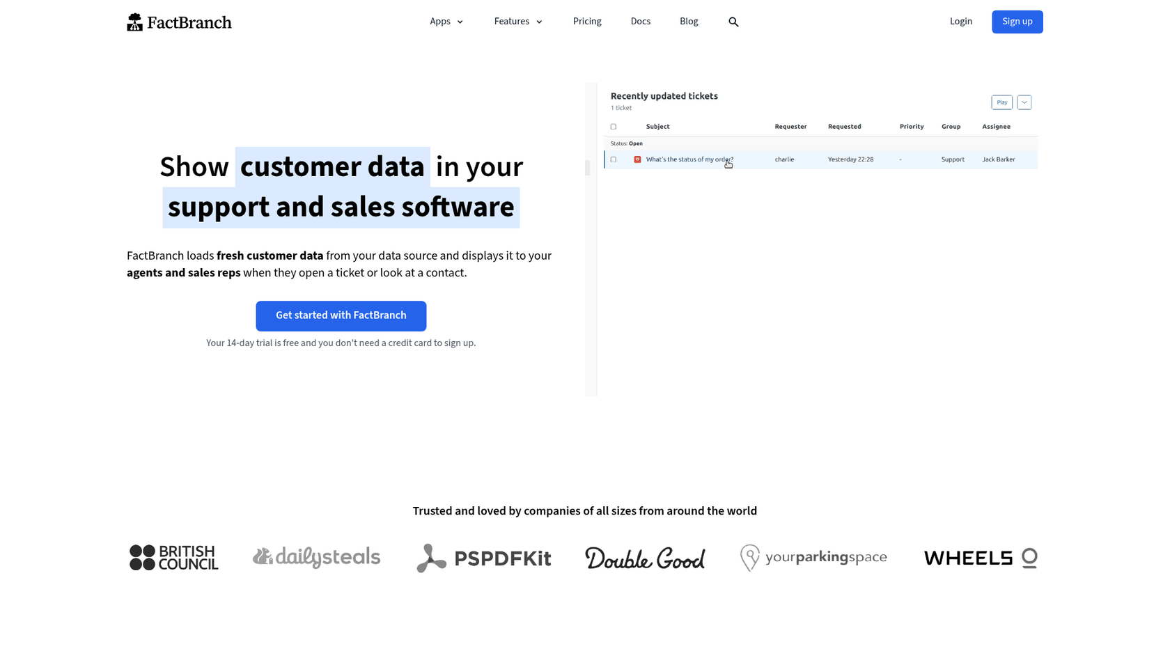 FactBranch platform for external data integration