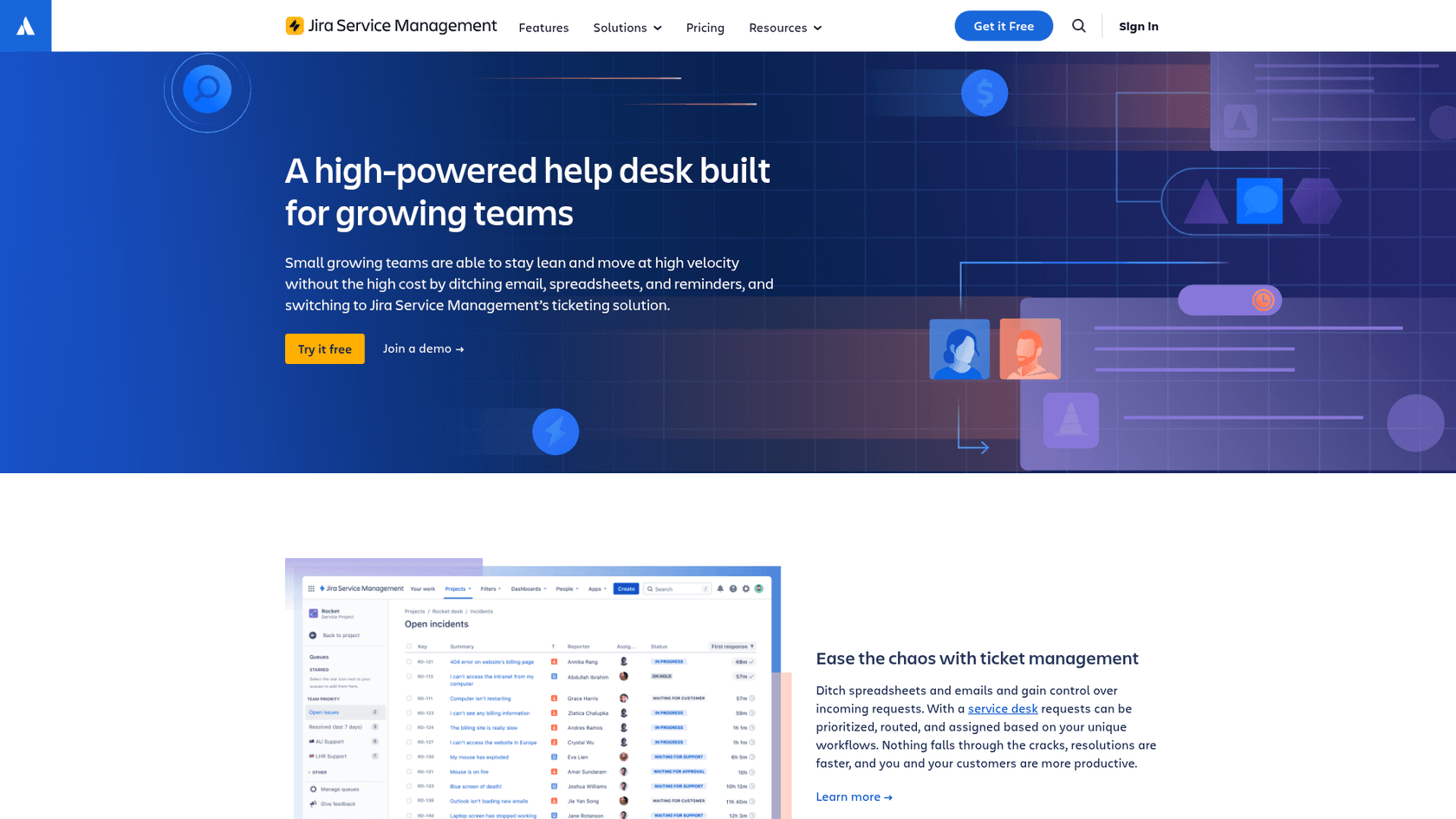 Halp landing page for conversational ticketing in Slack and Teams