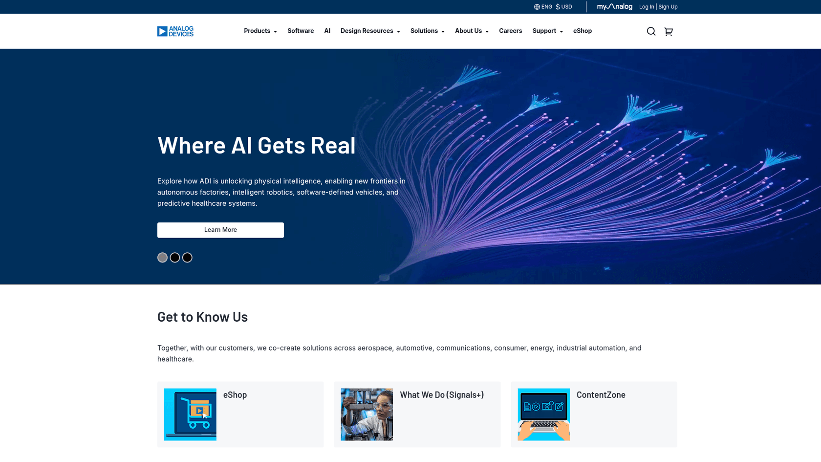 Linear landing page with minimalist dark-mode interface