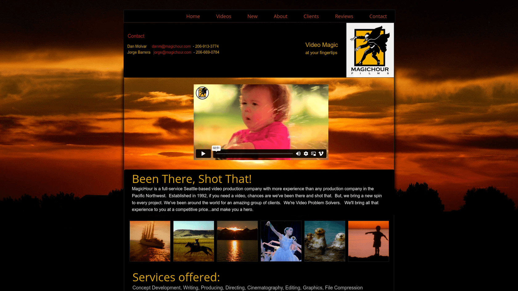 A screenshot of Magic Hour's landing page.