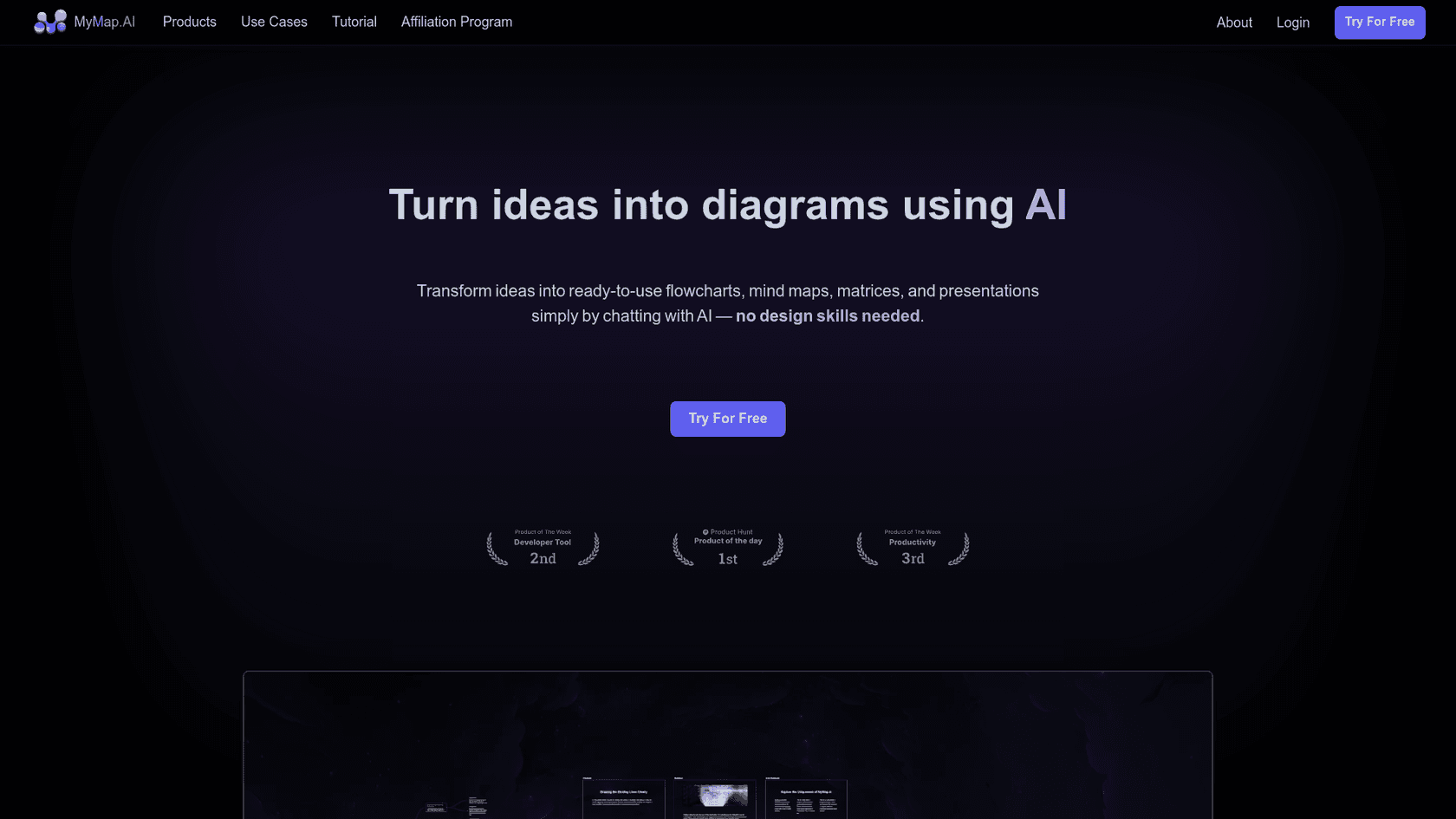 A screenshot of the MyMap.AI website, a tool that helps with how to create comparison posts with AI.