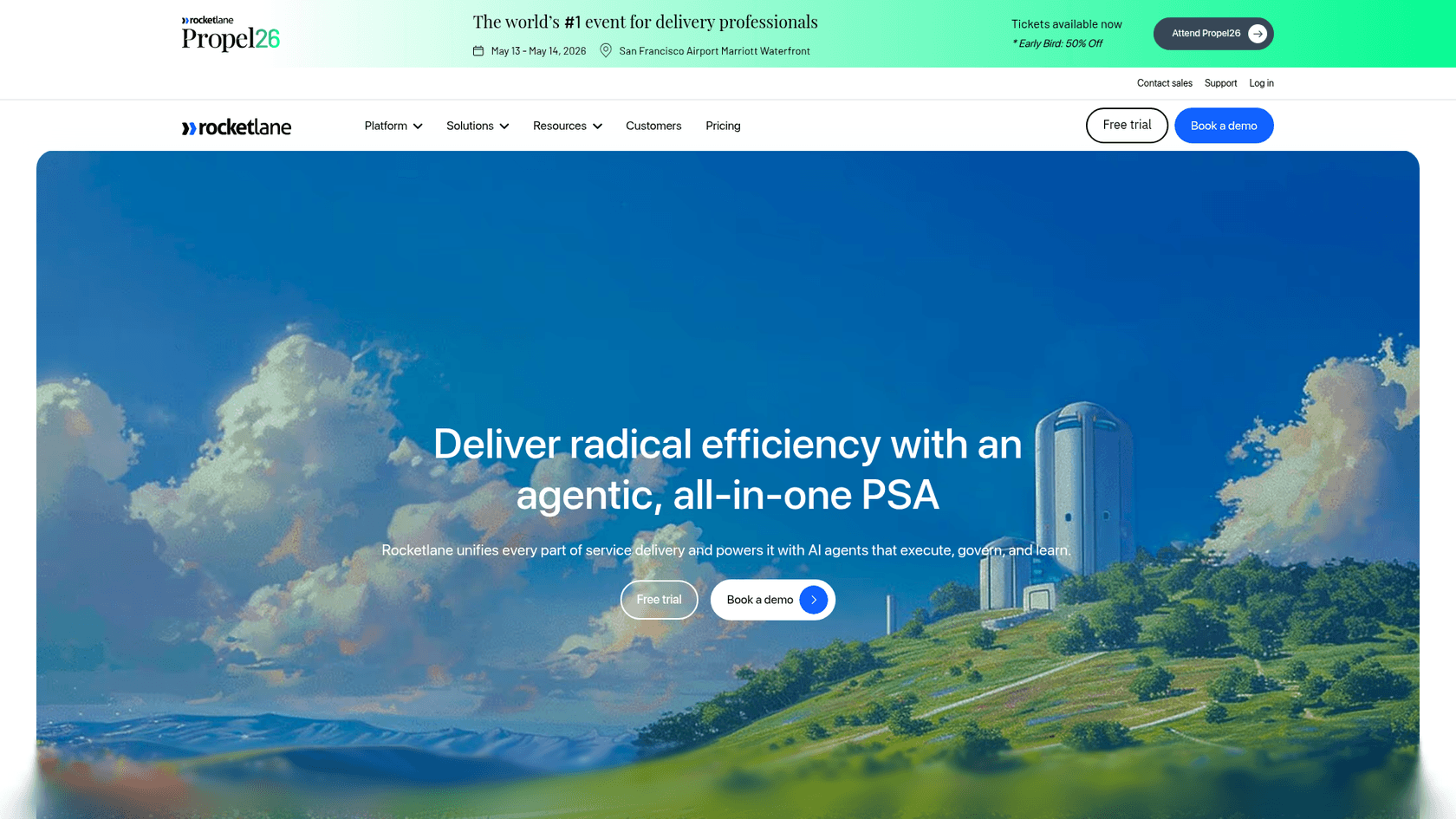 Rocketlane landing page