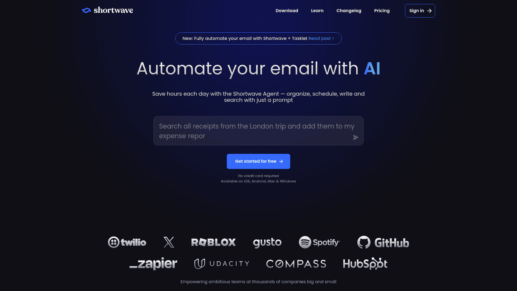 Shortwave AI-E-Mail-Assistent mit chatähnlicher Oberfläche