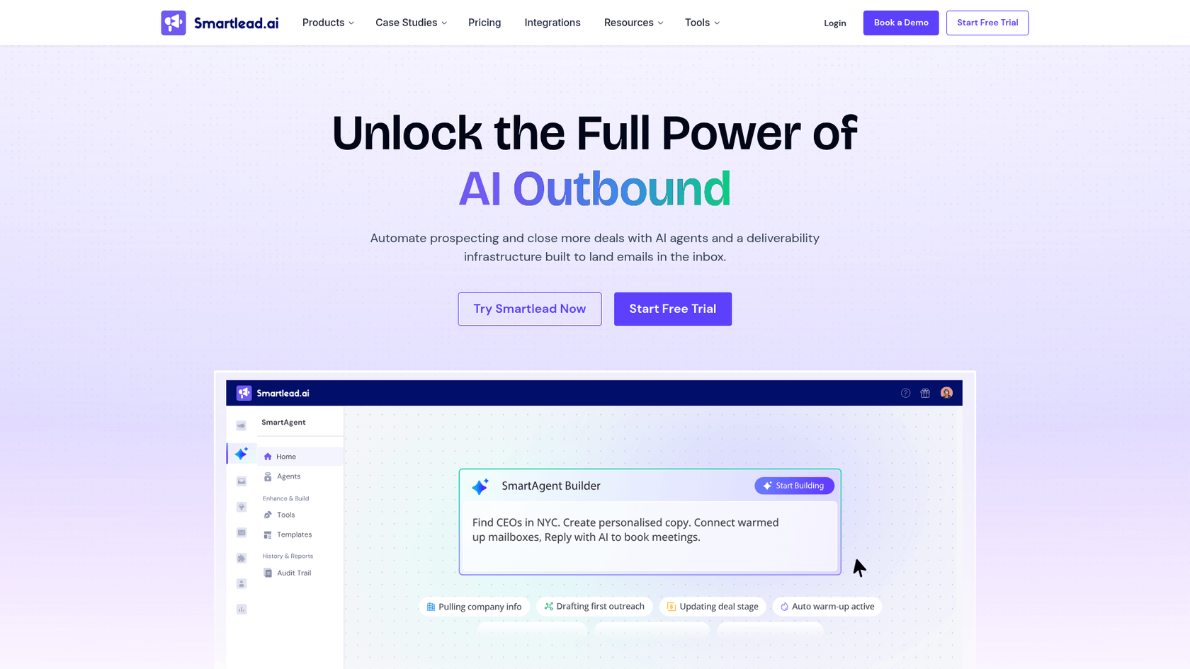 Smartlead cold email automation platform with AI warmups