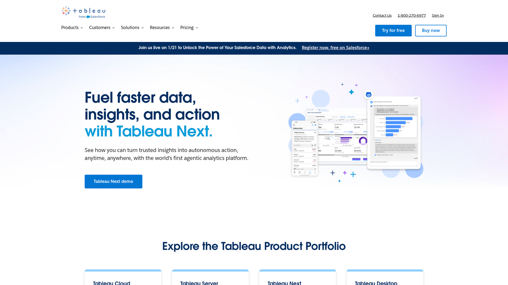 Tableau AI analytics platform for data visualization and business intelligence