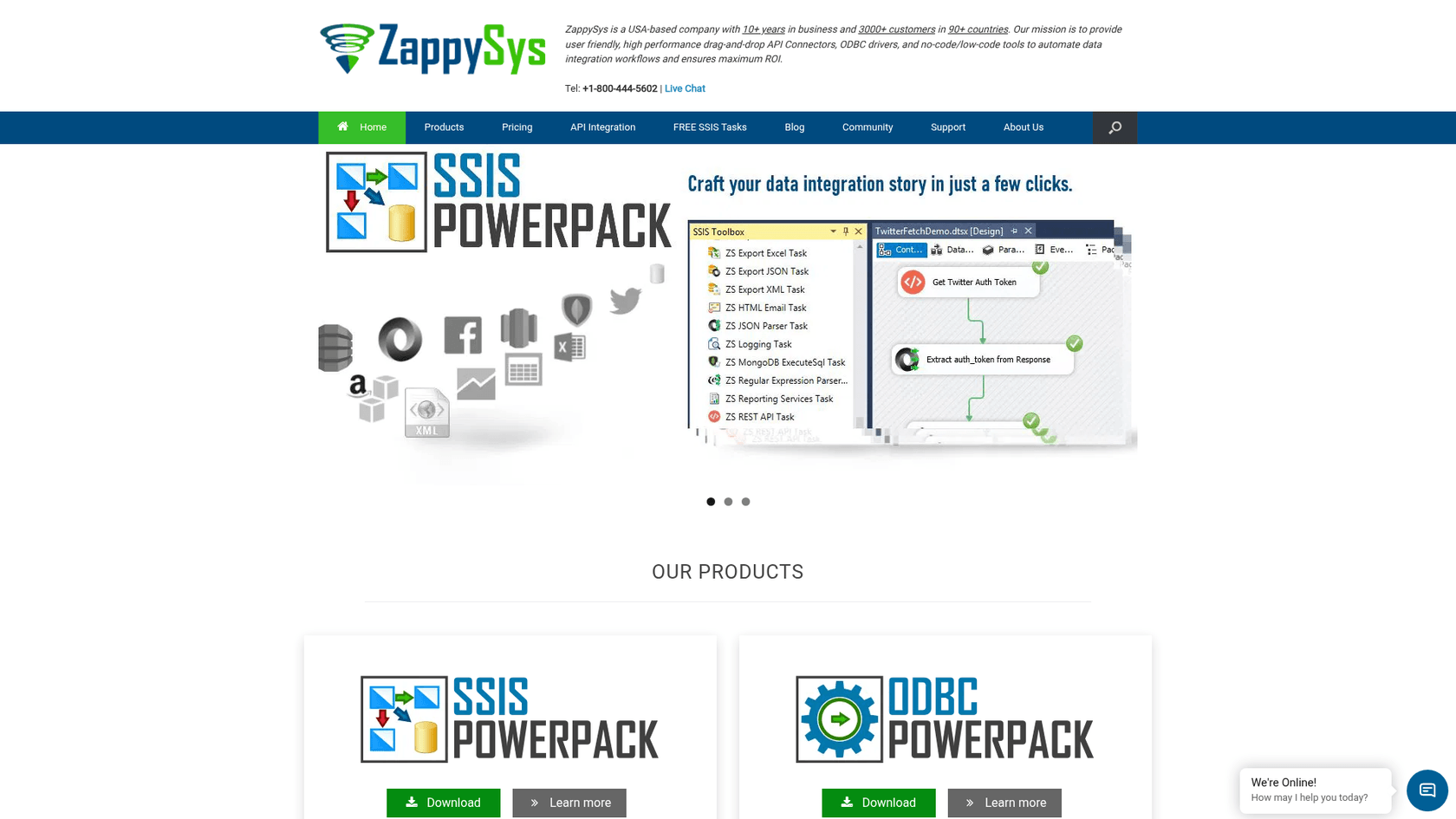 Page produit ZappySys ODBC PowerPack pour l'intégration de Zendesk