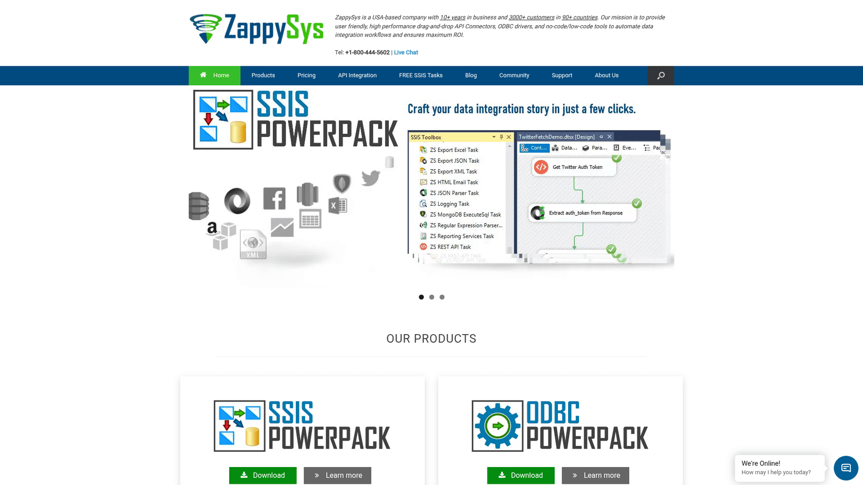 ZappySys ODBC PowerPack product page for Zendesk integration